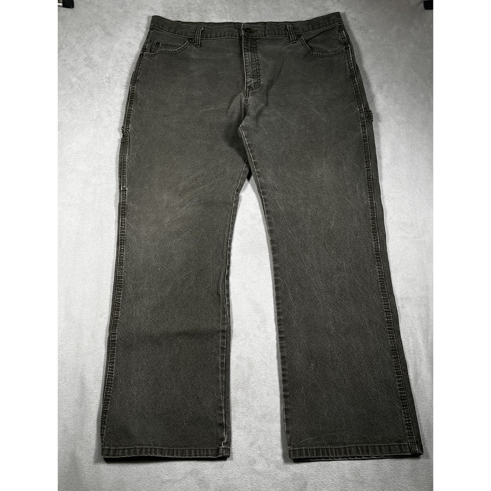 Dickies Carpenter Jeans Men's 38x31 Green Tough Denim Cotton Workwear - Picture 2 of 8